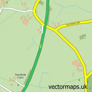 Street map sample of Tushingham, Cheshire