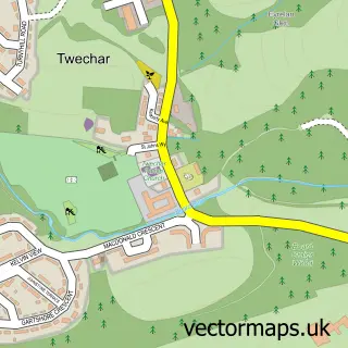 Street map sample of Twechar, Dunbartonshire
