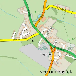 Street map sample of Twycross, Leicestershire