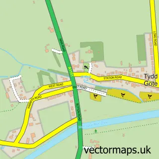 Street map sample of Tydd Gote, Lincolnshire