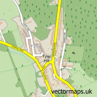 Street map sample of Tyler Hill, Kent
