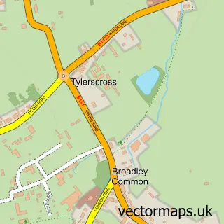 Street map sample of Tylers Cross, Essex