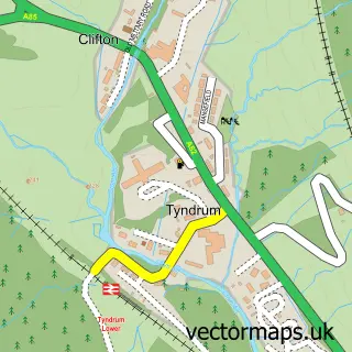Street map sample of Tyndrum, Stirling and Falkirk