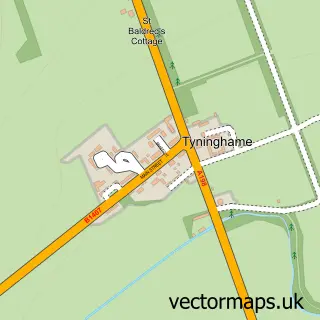 Street map sample of Tyninghame, East Lothian