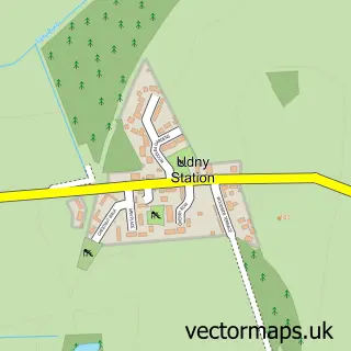Street map sample of Udny Station, Aberdeenshire