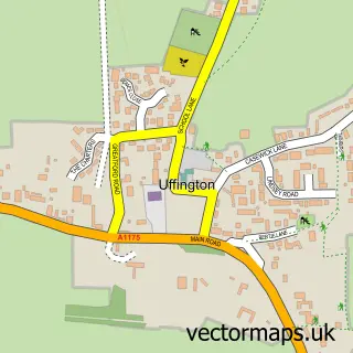 Street map sample of Uffington, Lincolnshire