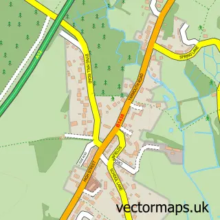 Street map sample of Ufford, Suffolk