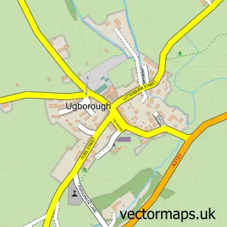 Street map sample of Ugborough, Devon