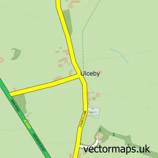 Street map sample of Ulceby, Lincolnshire