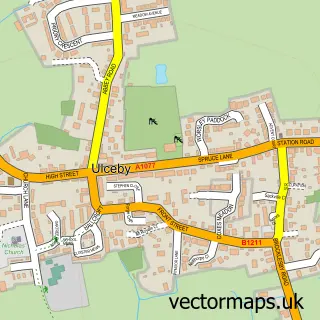 Street map sample of Ulceby, Lincolnshire