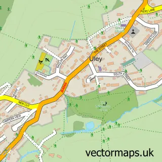 Street map sample of Uley, Gloucestershire