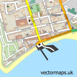 Street map sample of Ullapool, Ross and Cromarty