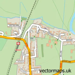 Street map sample of Ulleskelf, North Yorkshire