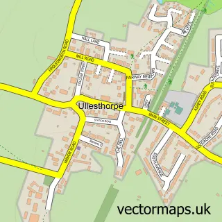 Street map sample of Ullesthorpe, Leicestershire