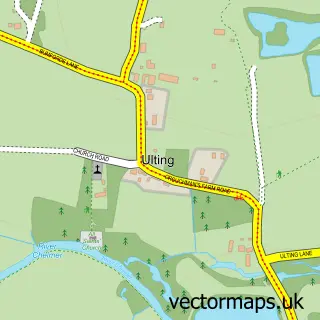 Street map sample of Ulting, Essex