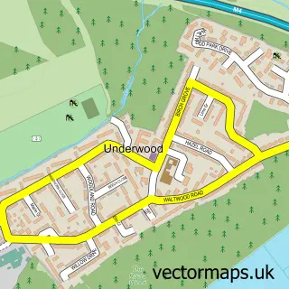 Street map sample of Underwood, Gwent