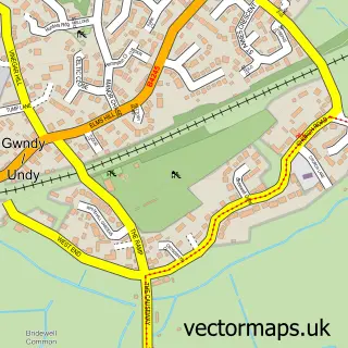Street map sample of Undy, Gwent