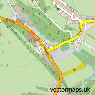 Street map sample of Unstone, Derbyshire