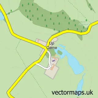 Street map sample of Up Cerne, Dorset