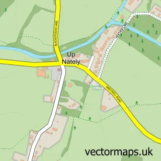 Street map sample of Up Nately, Hampshire
