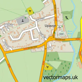 Street map sample of Upavon, Wiltshire