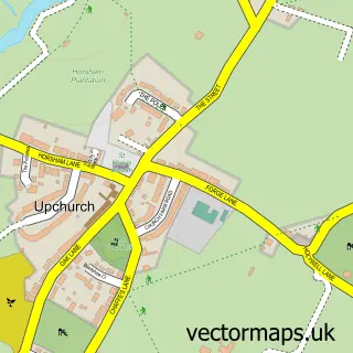 Street map sample of Upchurch, Kent