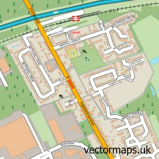 Street map sample of Uphall Station, West Lothian