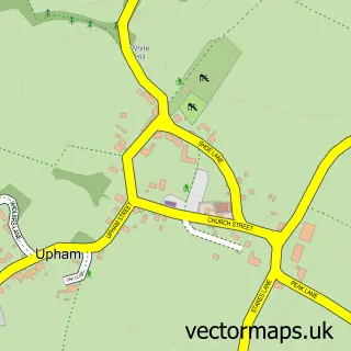 Street map sample of Upham, Hampshire