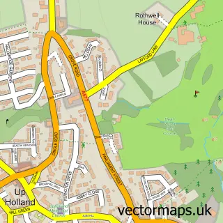 Street map sample of Upholland, Lancashire