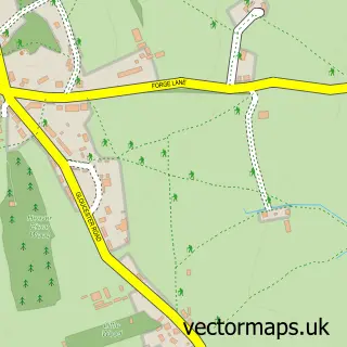 Street map sample of Upleadon, Gloucestershire