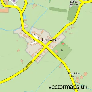 Street map sample of Uplowman, Devon