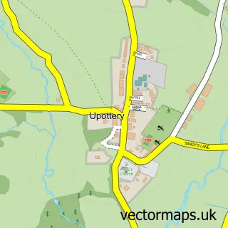 Street map sample of Upottery, Devon