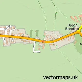 Street map sample of Upper Benefield, Northamptonshire