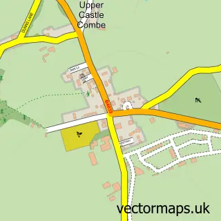 Street map sample of Upper Castle Combe, Wiltshire
