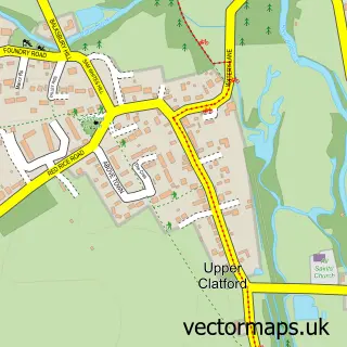Street map sample of Upper Clatford, Hampshire