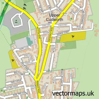 Street map sample of Upper Cudworth, South Yorkshire