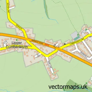 Street map sample of Upper Cumberworth, West Yorkshire