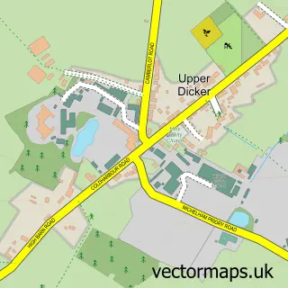 Street map sample of Upper Dicker, East Sussex