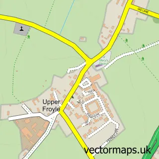 Street map sample of Upper Froyle, Hampshire