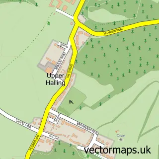 Street map sample of Upper Halling, Kent