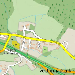 Street map sample of Upper Harbledown, Kent