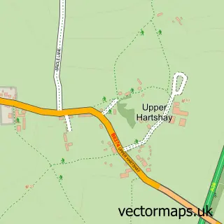Street map sample of Upper Hartshay, Derbyshire