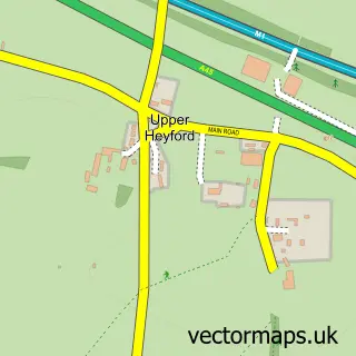 Street map sample of Upper Heyford, Northamptonshire