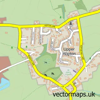 Street map sample of Upper Hopton, West Yorkshire