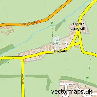 Street map sample of Upper Langwith, Derbyshire