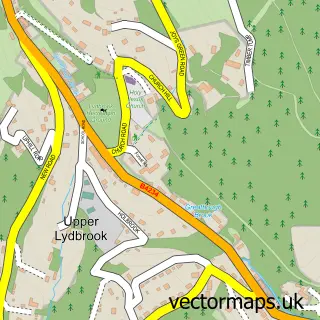 Street map sample of Upper Lydbrook, Gloucestershire