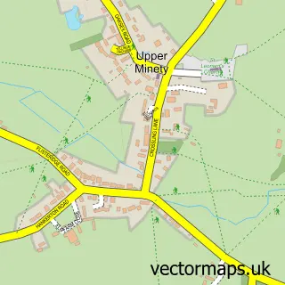 Street map sample of Upper Minety, Wiltshire
