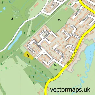 Street map sample of Upper Pleasley, Derbyshire