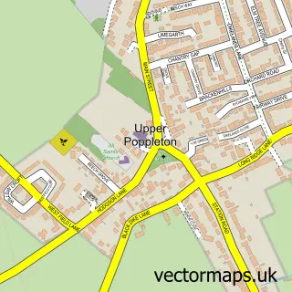 Street map sample of Upper Poppleton, North Yorkshire