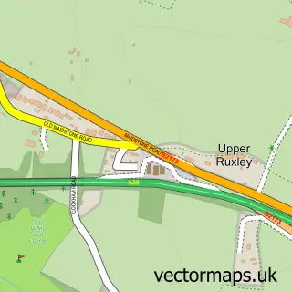 Street map sample of Upper Ruxley, Greater London